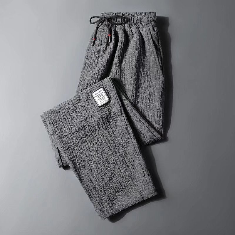 Linen Pants Men'S Summer Thin Pleated Design Sense Wide Leg Pants Cotton And Linen Drape Sense Casual Loose Straight Long Pants - Image 5